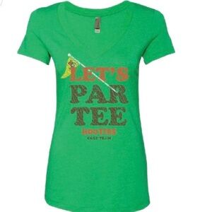 Hooters Green Tee with Golf Graphic